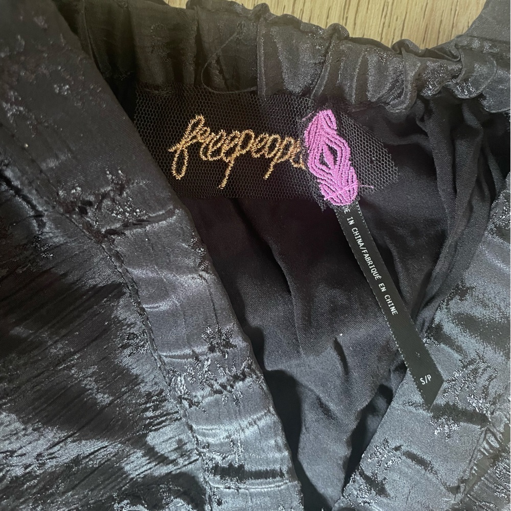 Free People Cha Cha Maxi Dress Black Boho Flutter Sleeve Open Back Sz S - Picture 8 of 8